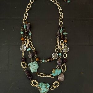 Elegant Multi-Color Layered Necklace